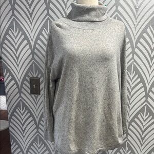 Treasure & Bond Gray Cowl Neck Sweater with Relaxed Fit and Long Sleeves
